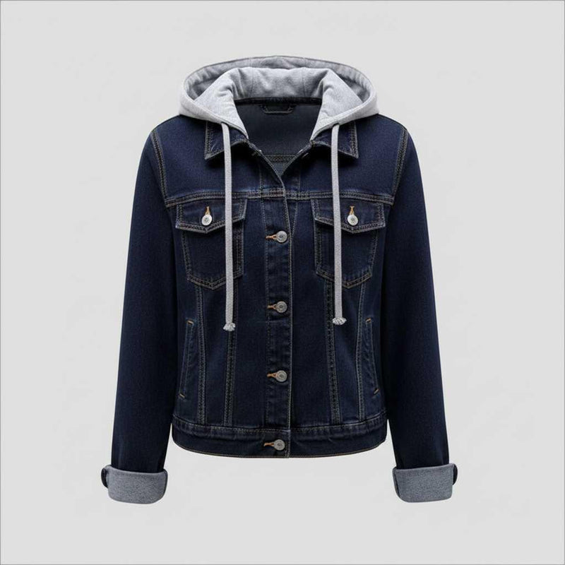 Denim Jacket with Removable Hood | Women's Jacket
