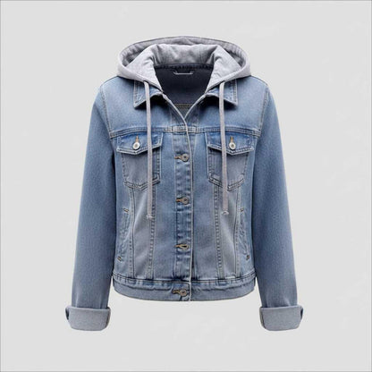 Denim Jacket with Removable Hood | Women's Jacket