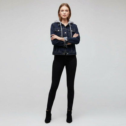 Denim Jacket with Removable Hood | Women's Jacket