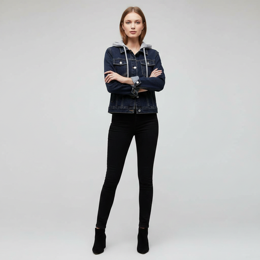 Denim Jacket with Removable Hood | Women's Jacket