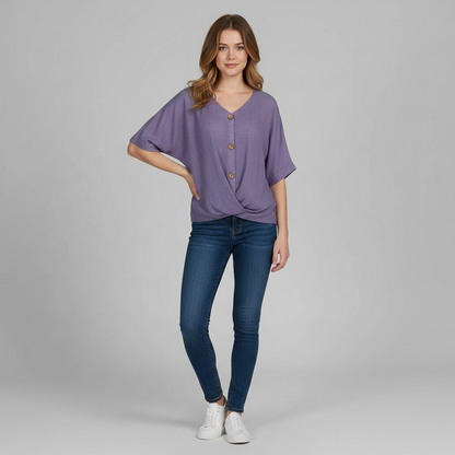 Elegant V-Neck Women's Blouse | Long Sleeve Fashion Top