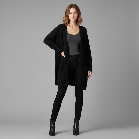Elegant Black Cardigan | Women's Cardigan Sweater