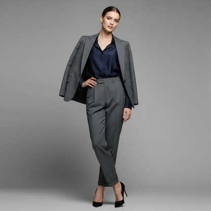 Elegant High Waist Women's Suit Trousers | Office Wear